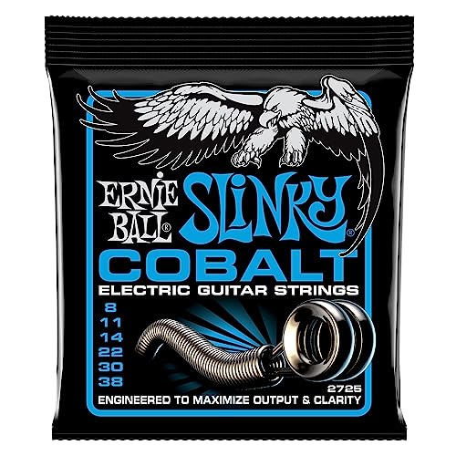 Ernie Ball Extra Slinky Cobalt Electric Guitar Strings, 8-38 Gauge (P02725)
